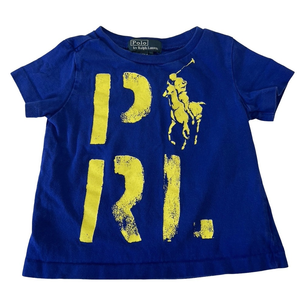 Polo Ralph Lauren Toddler Boys Blue Yellow Big Pony PRL Graphic T-Shirt 12M